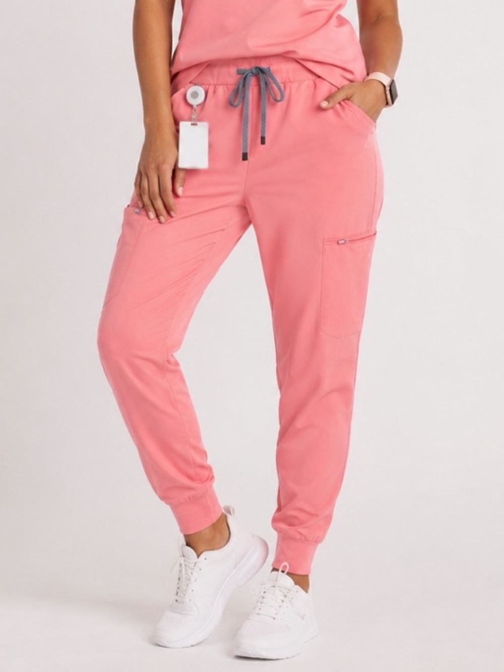 Fabletics Pink High Rise Scrub Joggers Cargo Pants XXL 1X